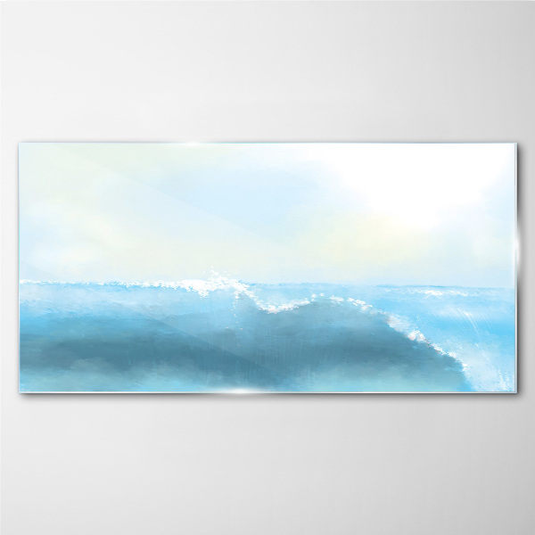 The peace of a sea wave Glass Wall Art