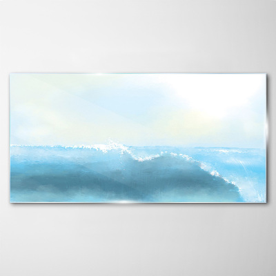 Abstract sea waves Glass Wall Art