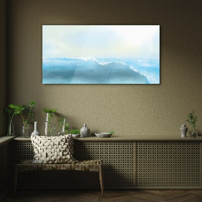 The peace of a sea wave Glass Wall Art