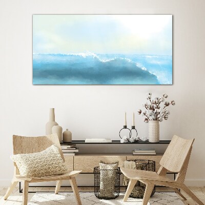 The peace of a sea wave Glass Wall Art