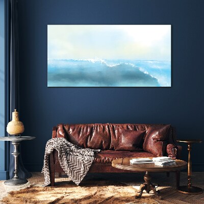 The peace of a sea wave Glass Wall Art