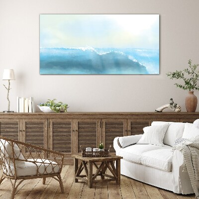 The peace of a sea wave Glass Wall Art