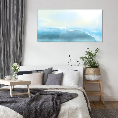 The peace of a sea wave Glass Wall Art
