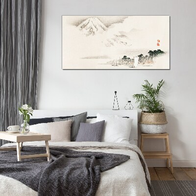 The peace of a mountain landscape Glass Wall Art