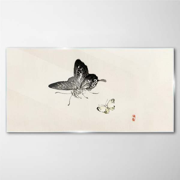 Butterflies in delicate harmony Glass Wall Art