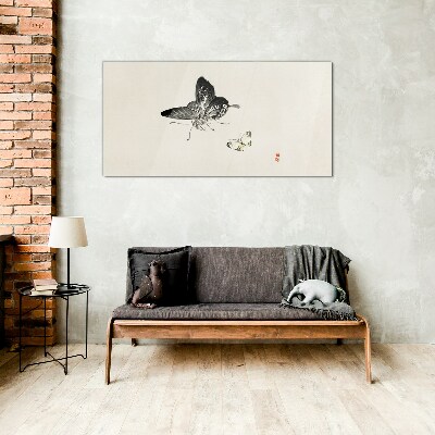 Butterflies in delicate harmony Glass Wall Art