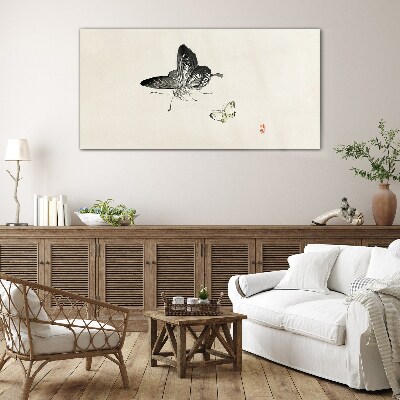 Butterflies in delicate harmony Glass Wall Art