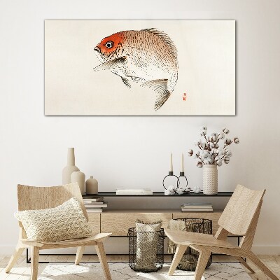 Modern animals fish Glass Wall Art