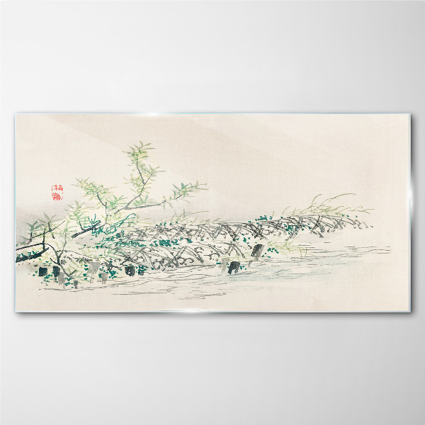 The peace of nature in delicate colors Glass Wall Art
