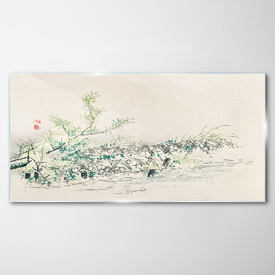 The peace of nature in delicate colors Glass Wall Art