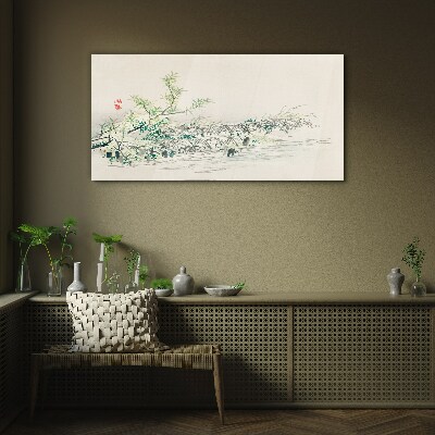 The peace of nature in delicate colors Glass Wall Art