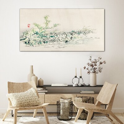 The peace of nature in delicate colors Glass Wall Art