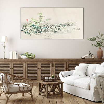 The peace of nature in delicate colors Glass Wall Art