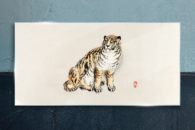 Animals cat tiger Glass Wall Art