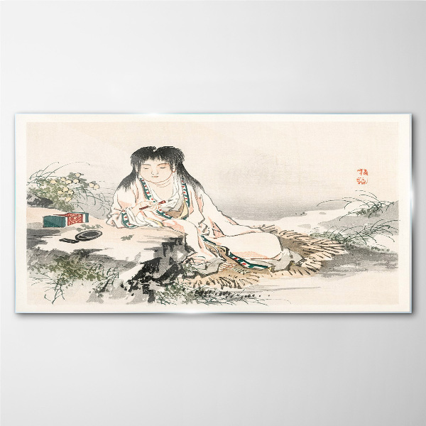 Peace by the river Glass Wall Art