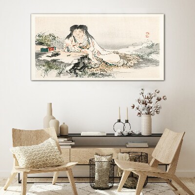 Peace by the river Glass Wall Art