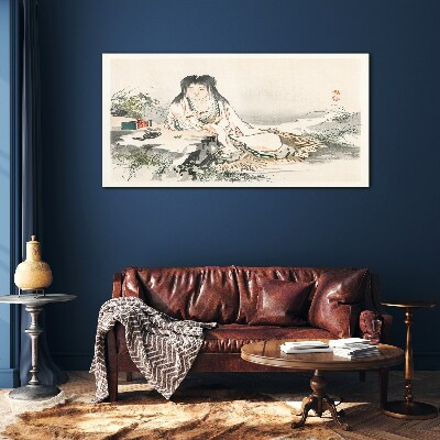 Peace by the river Glass Wall Art
