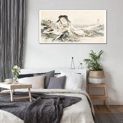 Peace by the river Glass Wall Art