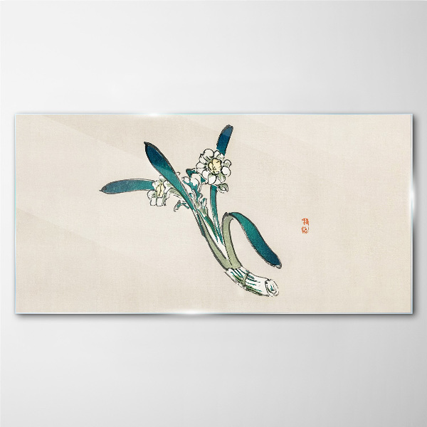 Flowers in the wind Glass Wall Art