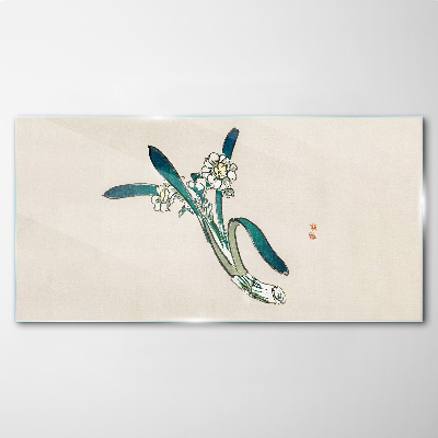 Flowers in the wind Glass Wall Art