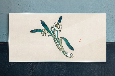 Flowers in the wind Glass Wall Art