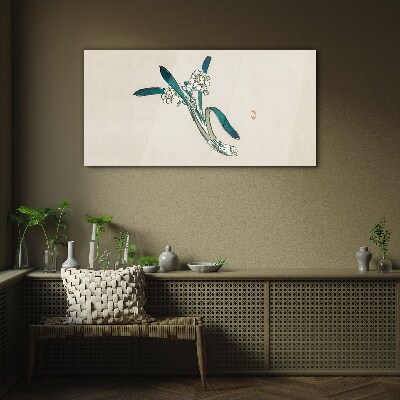 Flowers in the wind Glass Wall Art