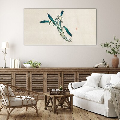 Flowers in the wind Glass Wall Art