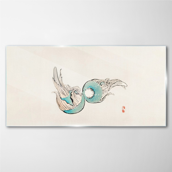 Japanese Fish Illustration Glass Wall Art