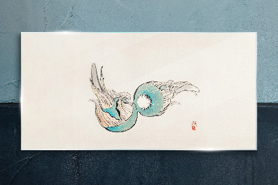 Japanese Fish Illustration Glass Wall Art