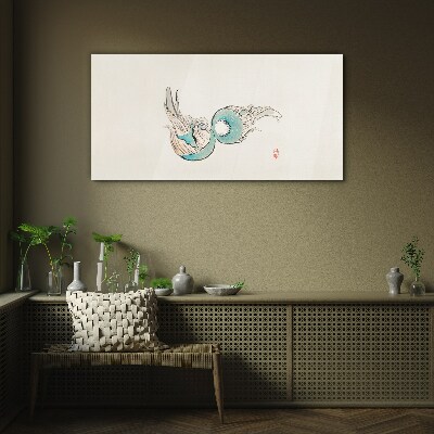 Japanese Fish Illustration Glass Wall Art