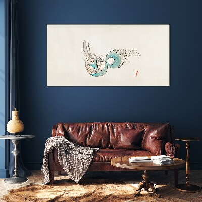 Japanese Fish Illustration Glass Wall Art