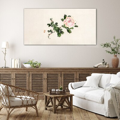 Peony flower on a light background Glass Wall Art