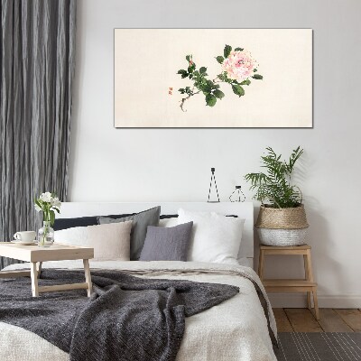 Peony flower on a light background Glass Wall Art