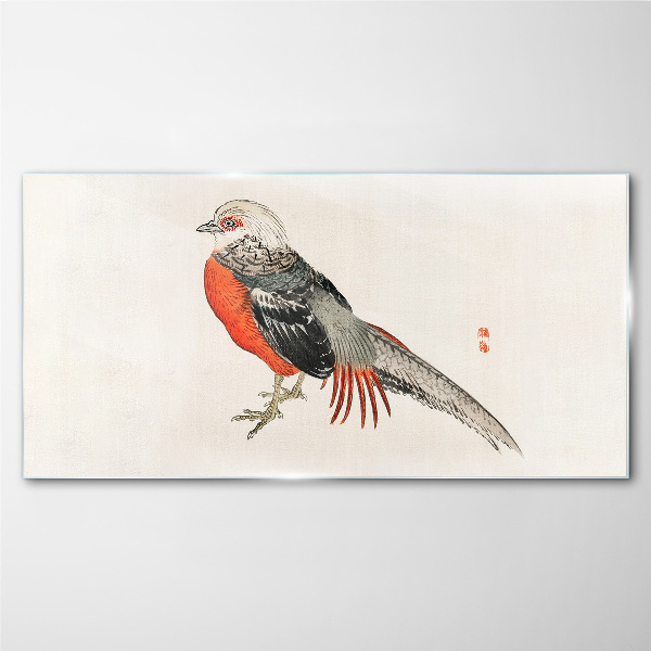 A live bird in the colors of nature Glass Wall Art