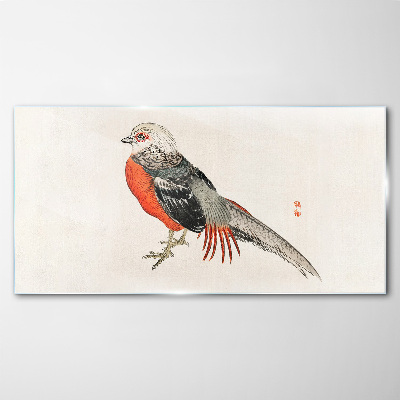 A live bird in the colors of nature Glass Wall Art