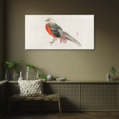 A live bird in the colors of nature Glass Wall Art