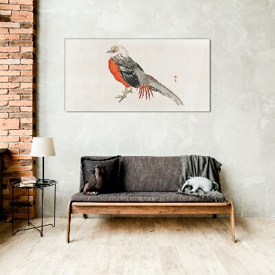 A live bird in the colors of nature Glass Wall Art
