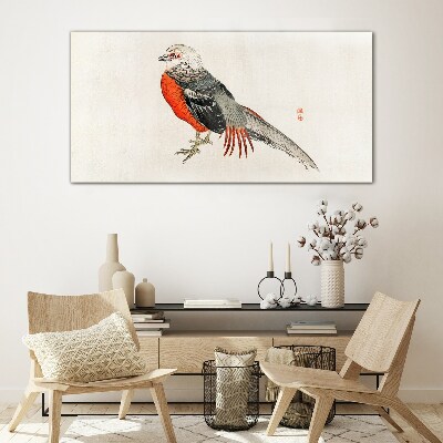 A live bird in the colors of nature Glass Wall Art
