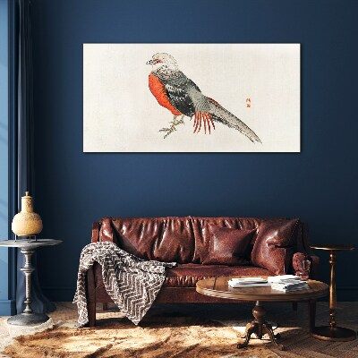 A live bird in the colors of nature Glass Wall Art