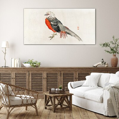 A live bird in the colors of nature Glass Wall Art
