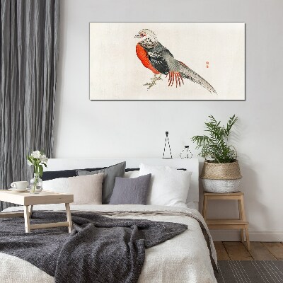 A live bird in the colors of nature Glass Wall Art