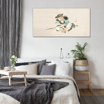 Childhood with a cat Glass Wall Art