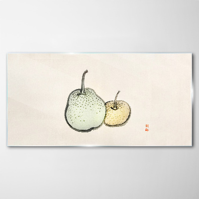 Abstraction fruits pears Glass Wall Art