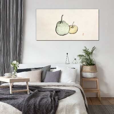 Abstraction fruits pears Glass Wall Art