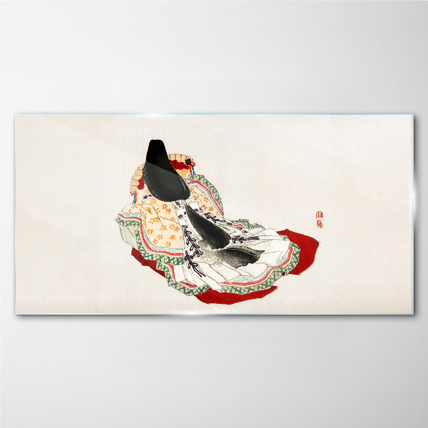 Floral beauty in traditional style Glass Wall Art
