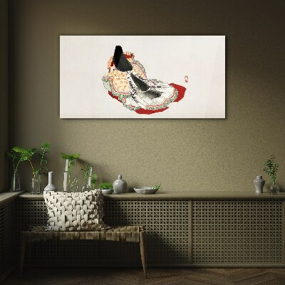 Floral beauty in traditional style Glass Wall Art