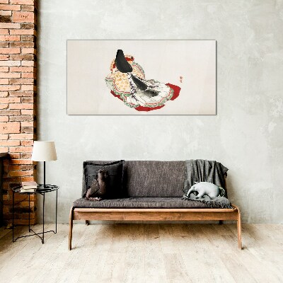 Floral beauty in traditional style Glass Wall Art