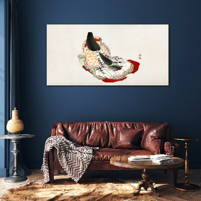 Floral beauty in traditional style Glass Wall Art