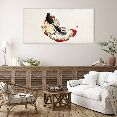 Floral beauty in traditional style Glass Wall Art