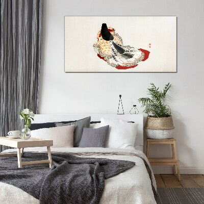 Floral beauty in traditional style Glass Wall Art